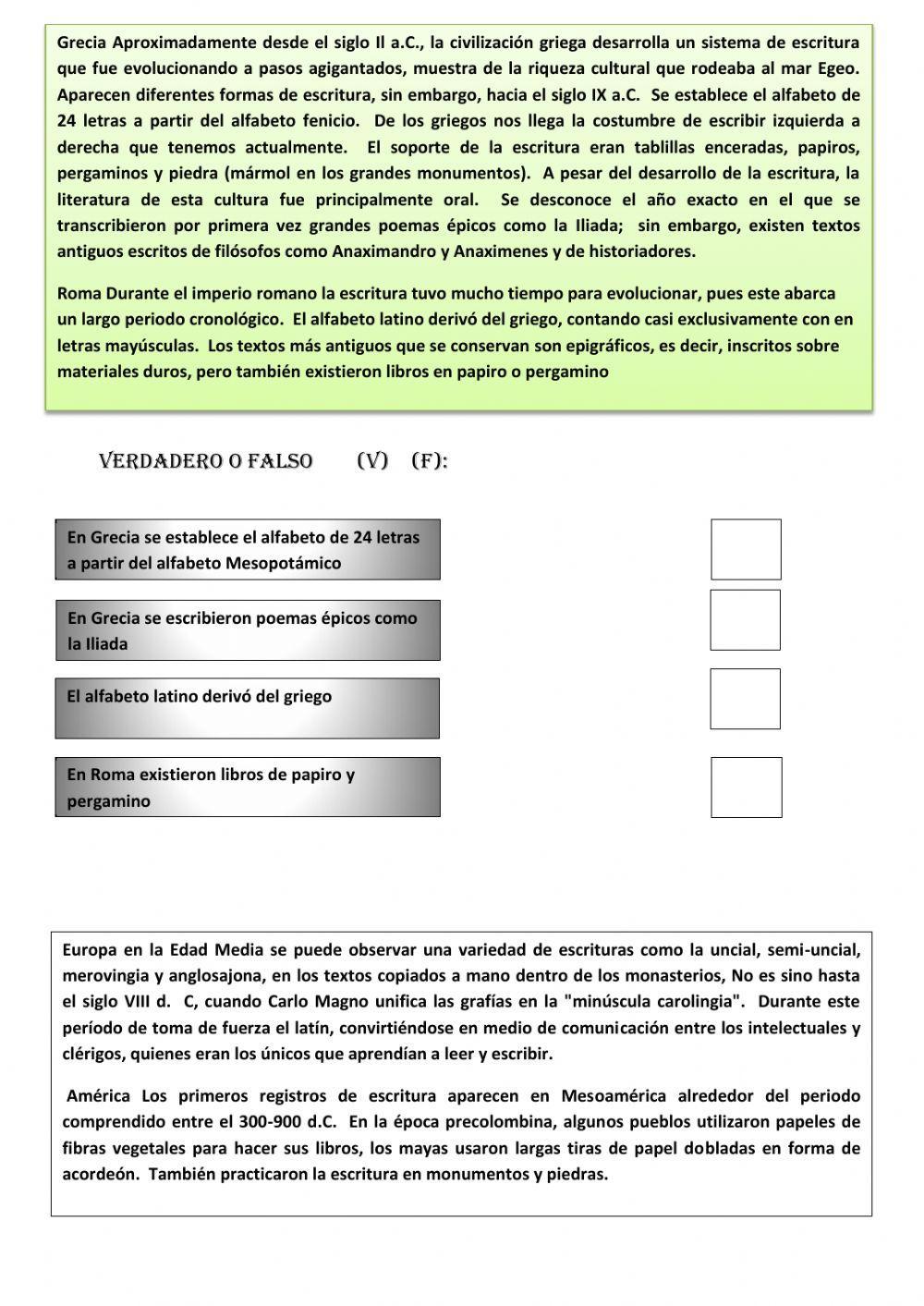 Origen de la escritura en el mundo