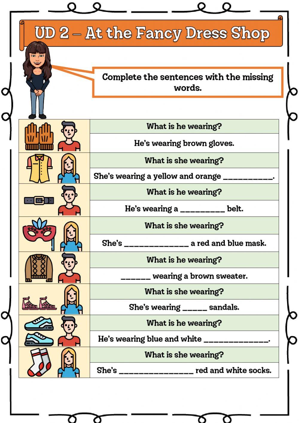 3º UD 2 At the Fancy Dress Shop Ficha 5