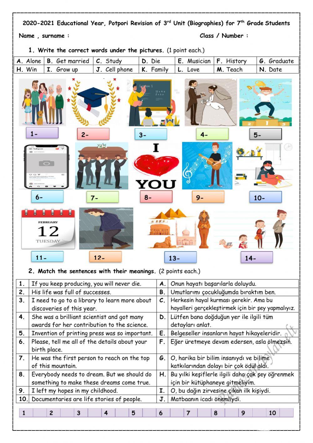 7.3. Biographies Quiz