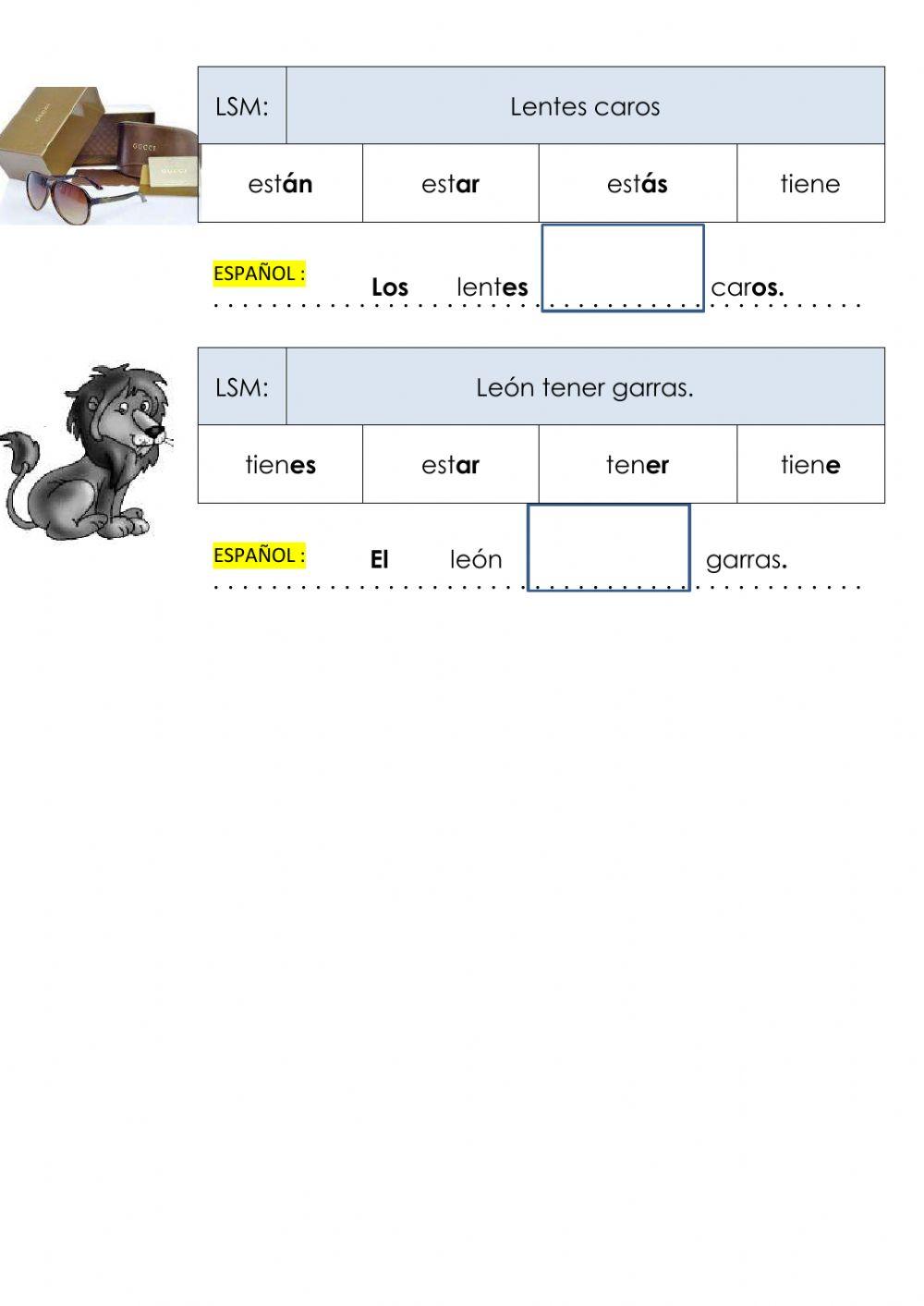 LSM- ESPAÑOL verbos estar-tener