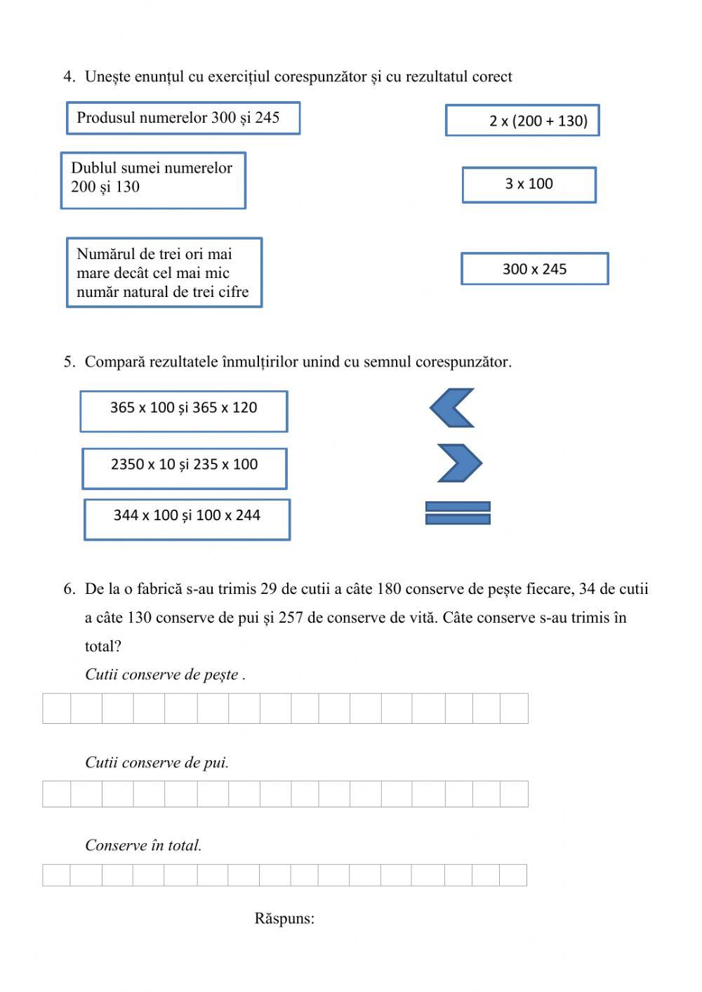 Evaluare înmulțirea 0 -1000000