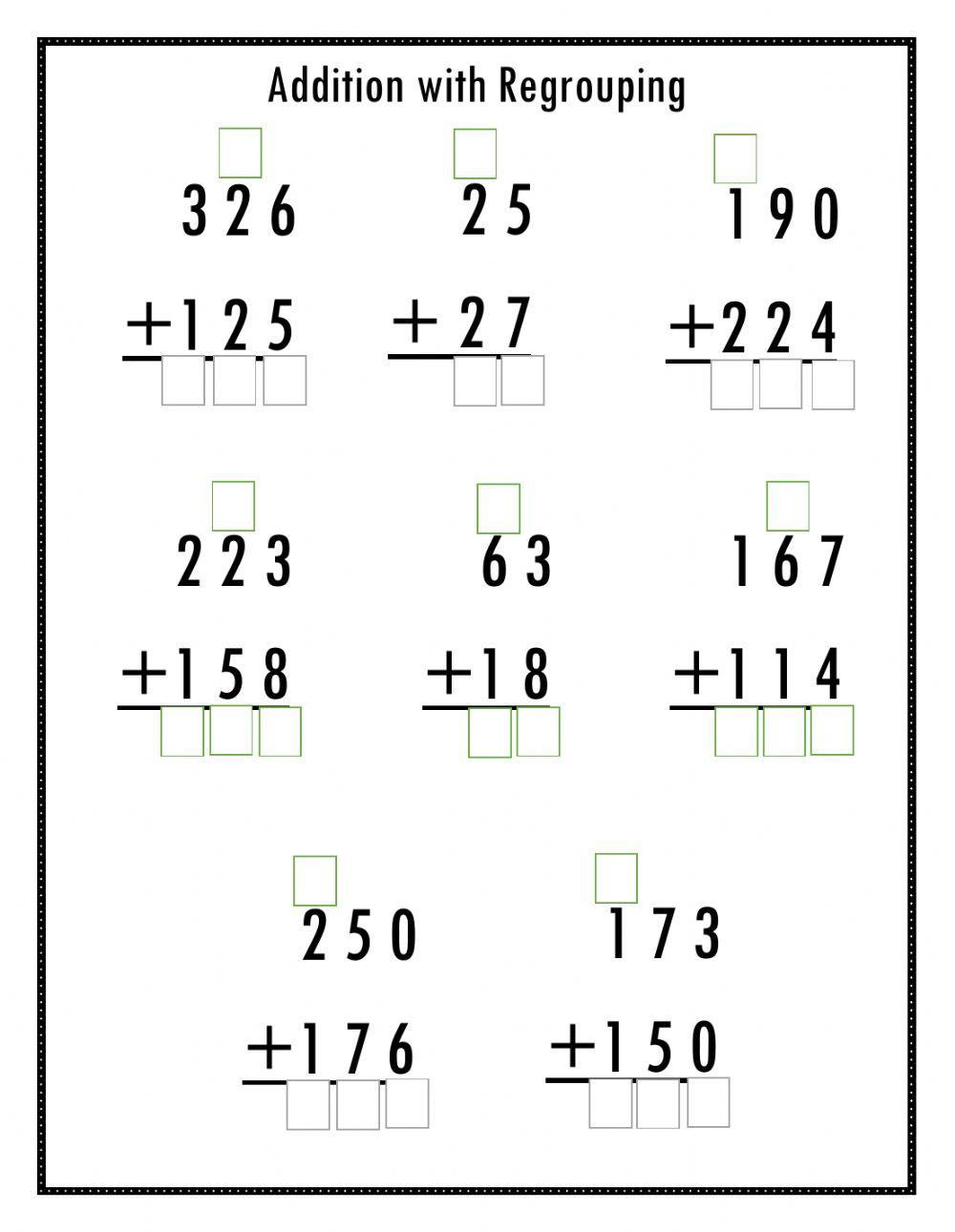 Addition With Regrouping