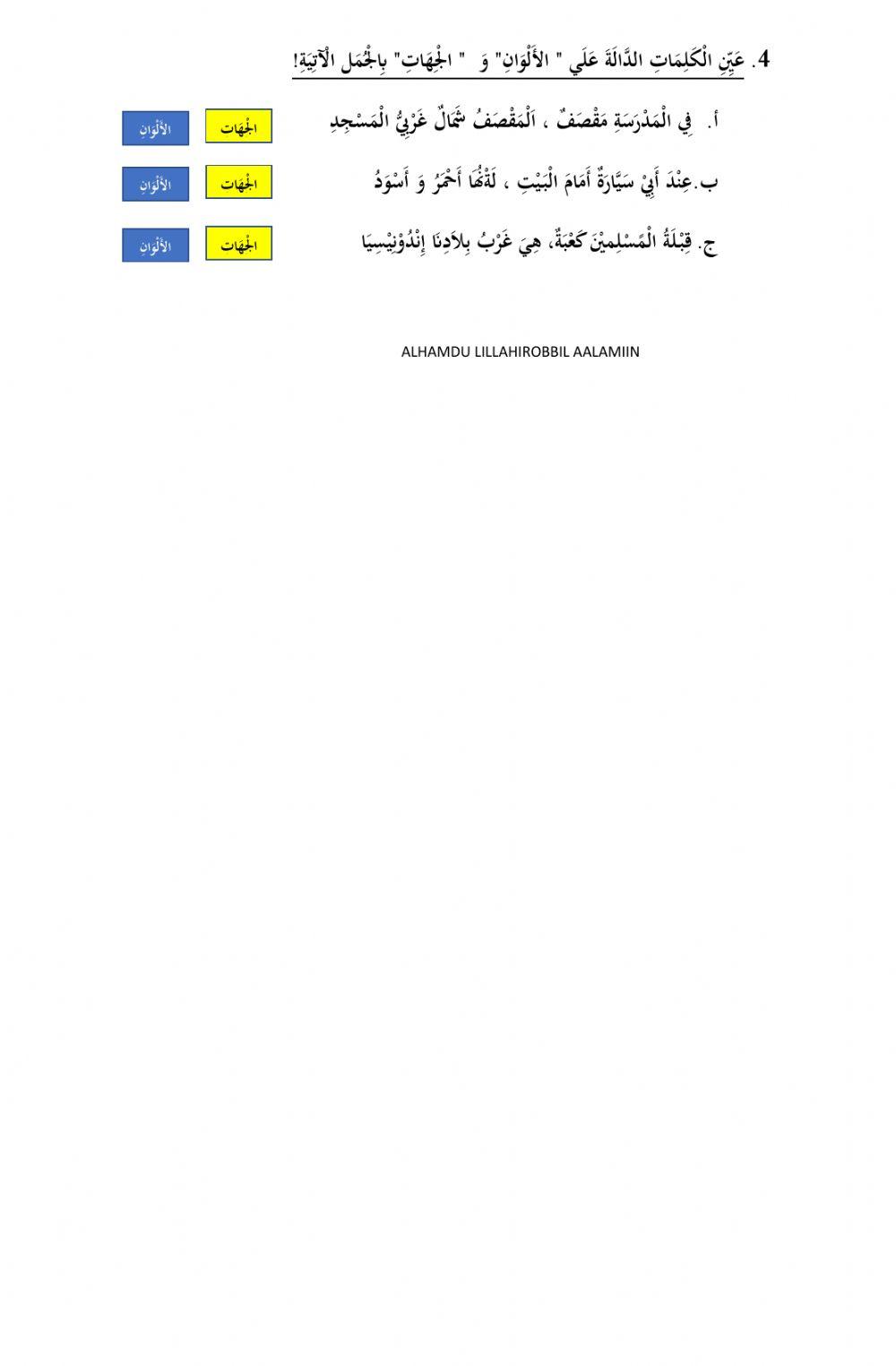 الجهات والألوان