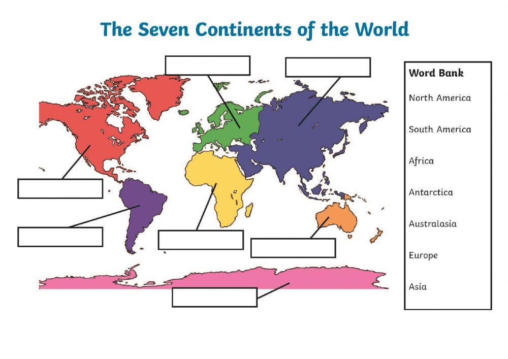 The seven continents of the world