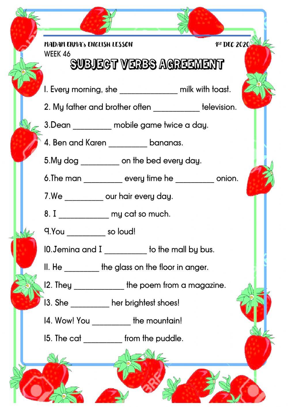 Subject verbs agreement