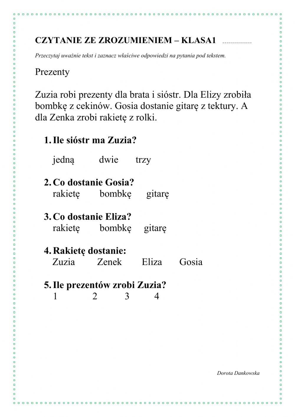 Czytanie ze zrozumieniem