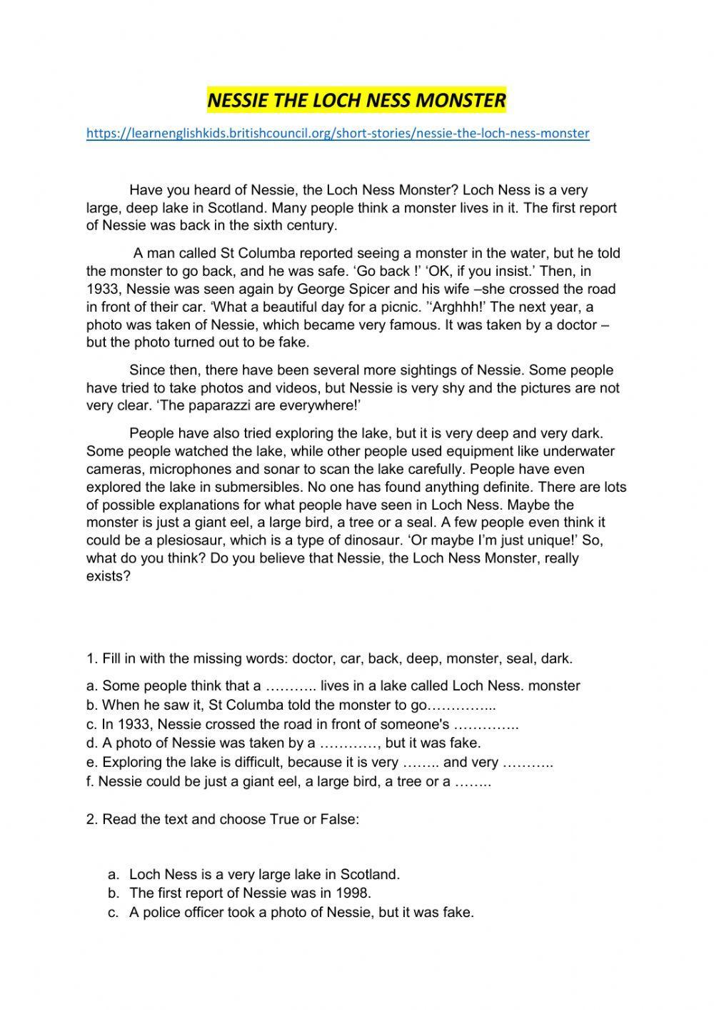 The Loch Ness monster