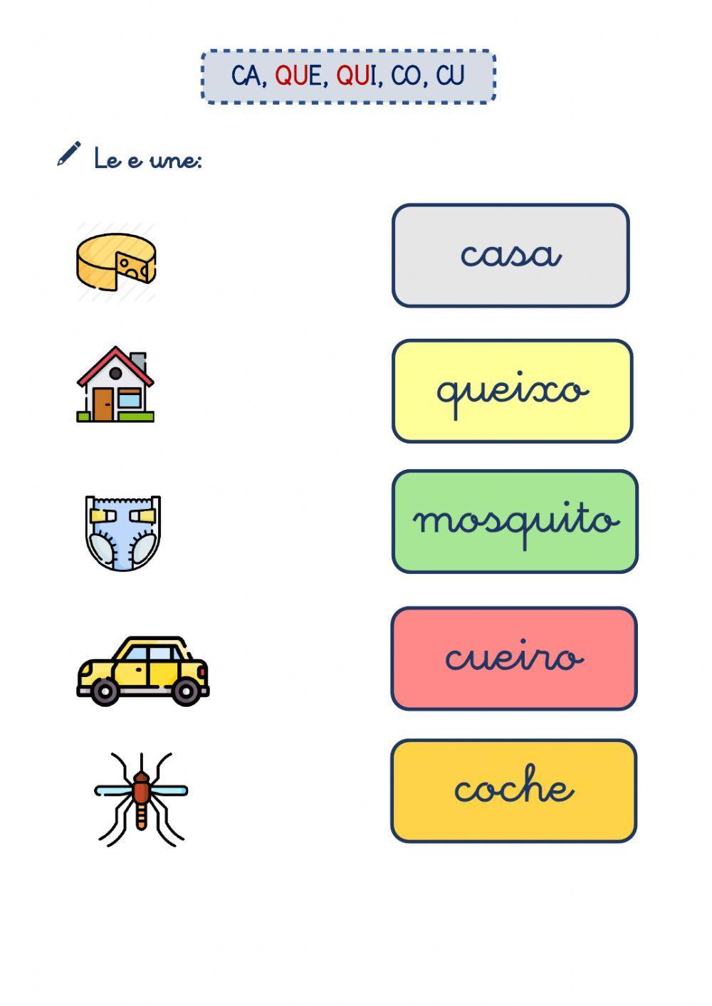 Ca, que, qui, co, cu.