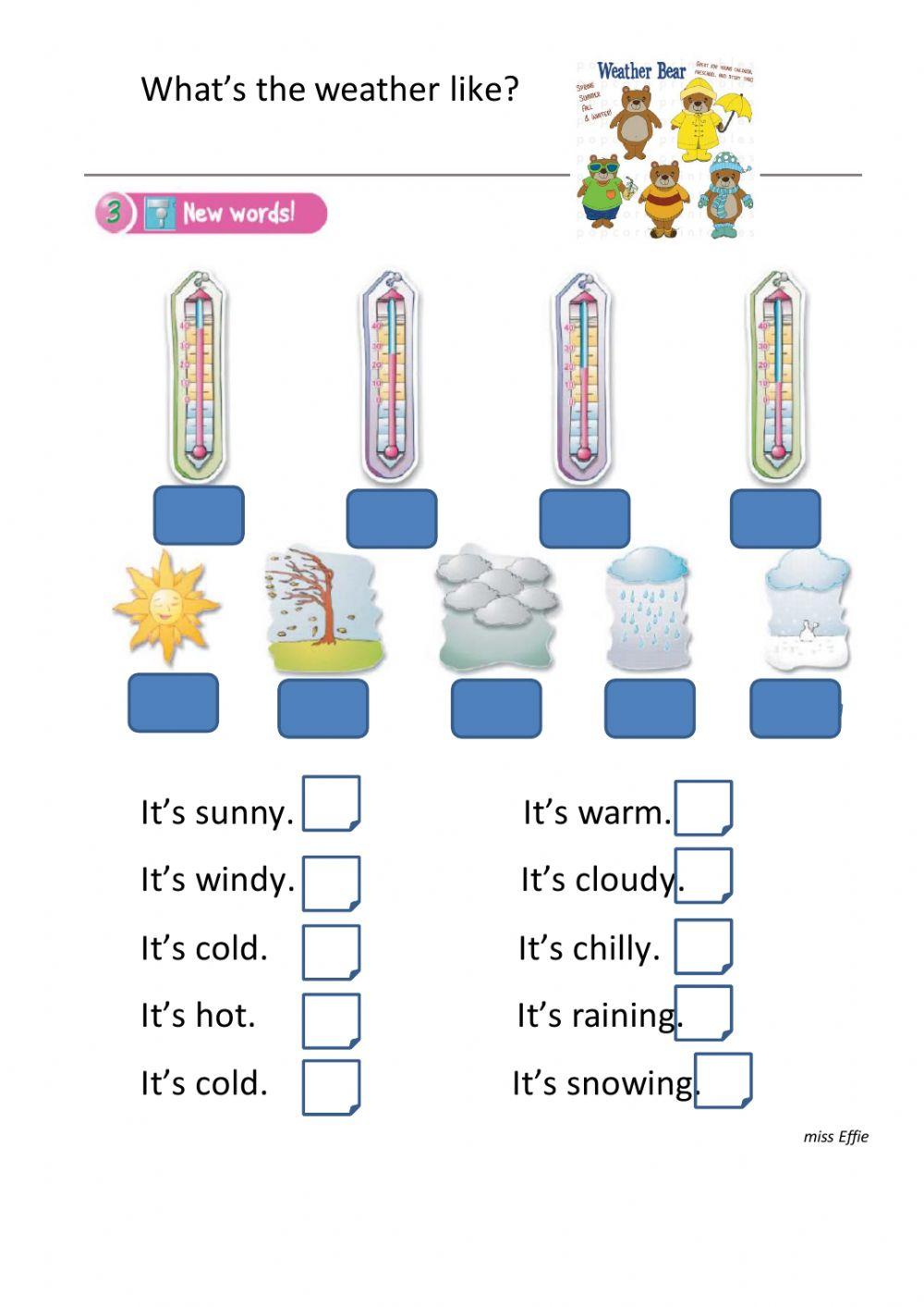 Weather online exercise for 3 | Live Worksheets