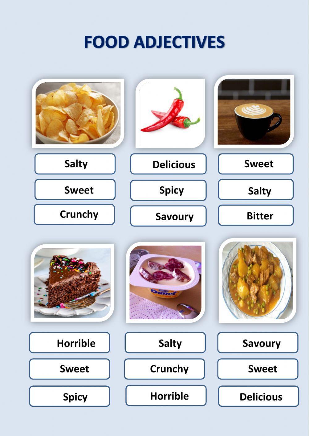 Food adjectives