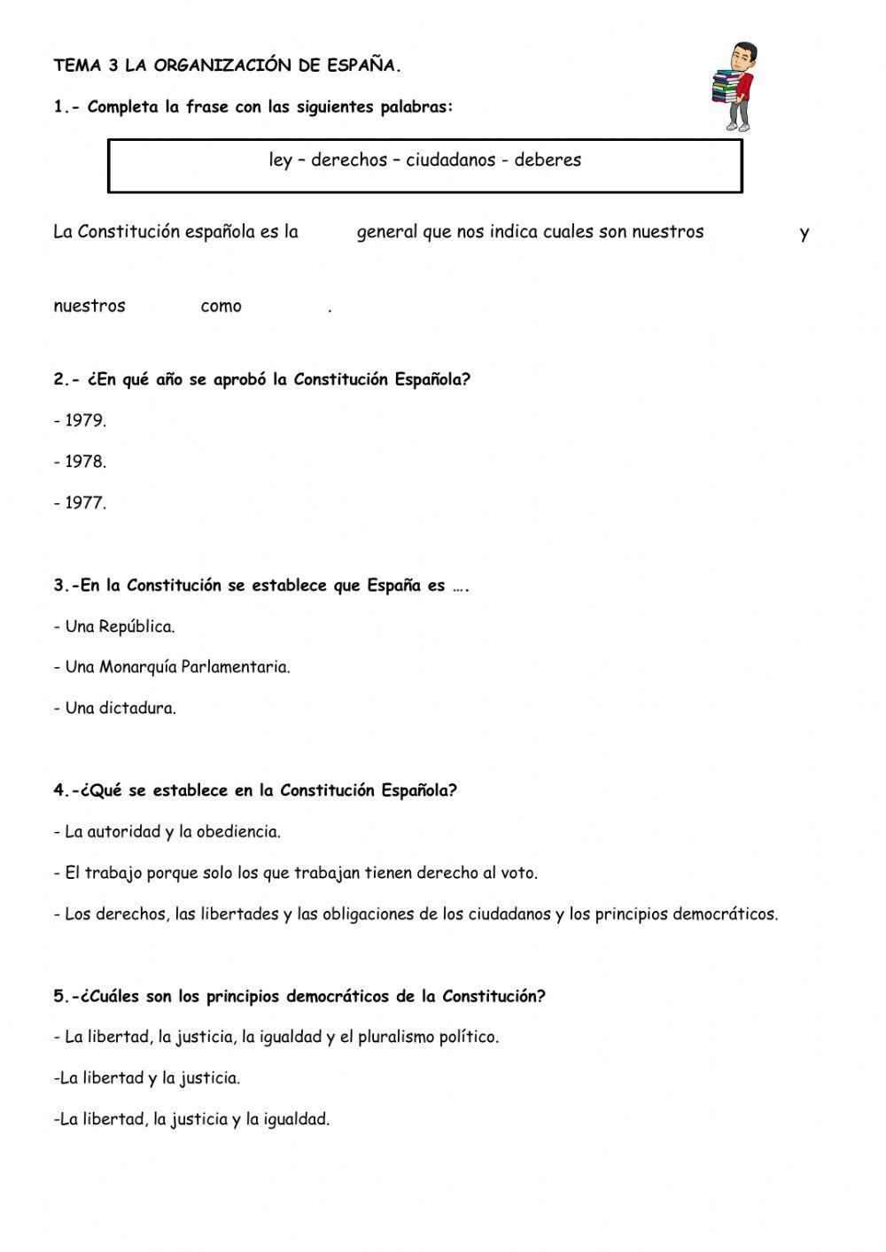 Ficha 1: La organización de España