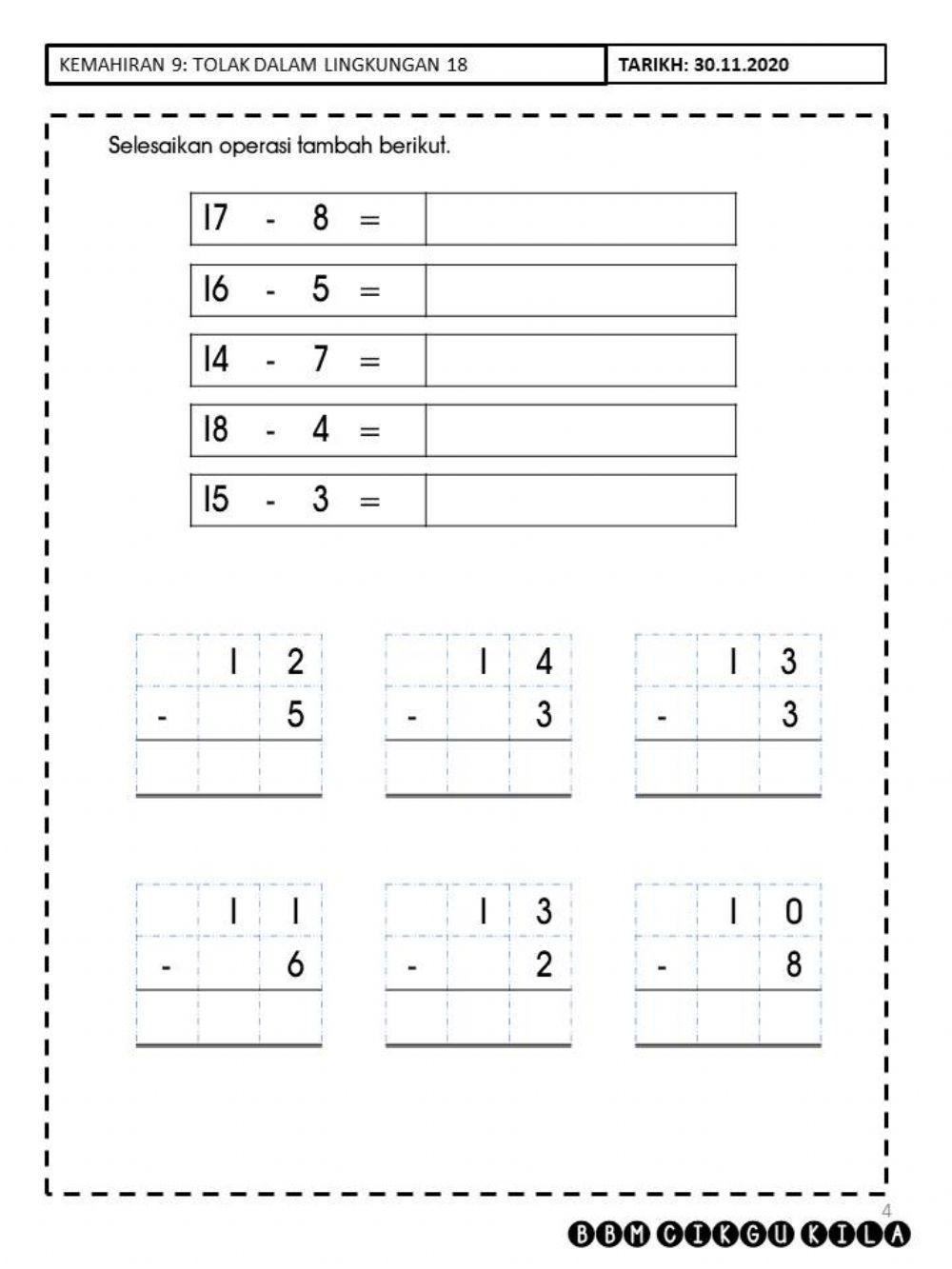 Tolak dalam lingkungan 18