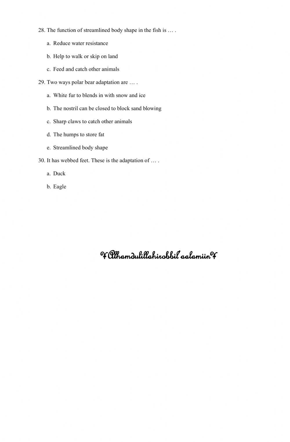 PAS Science 4 Grader 2020