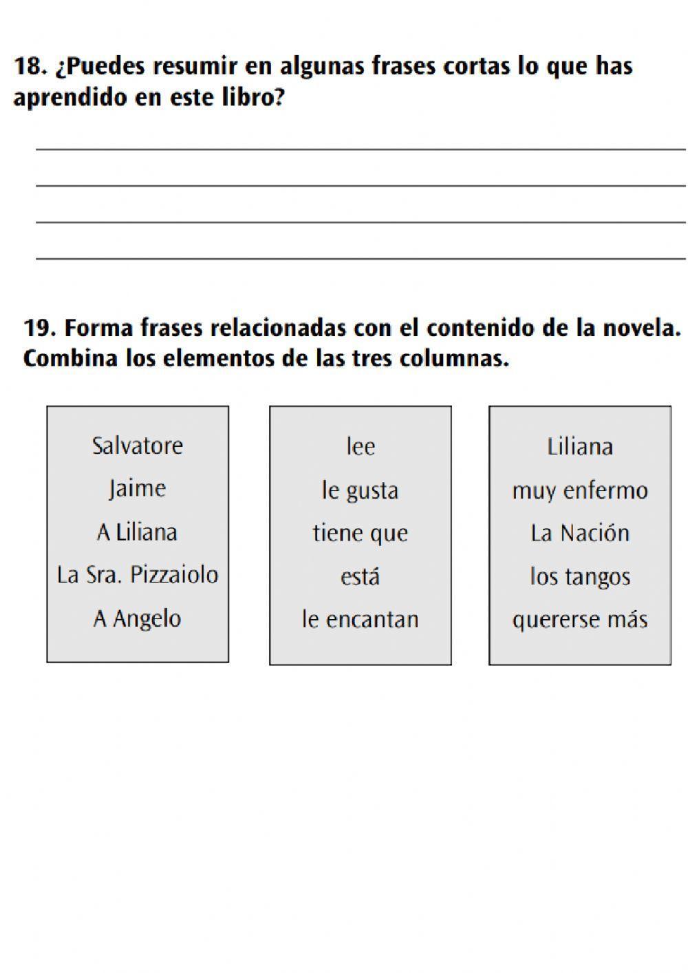 La vida es un tango ejercicios