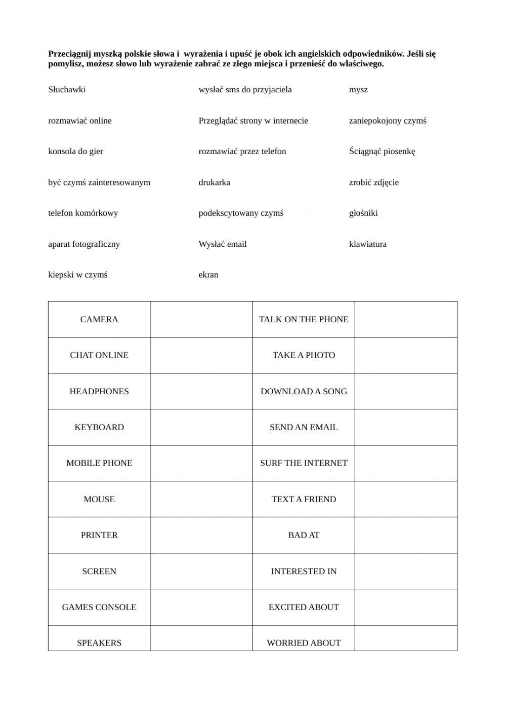 Klasa 5 unit 3 słownictwo