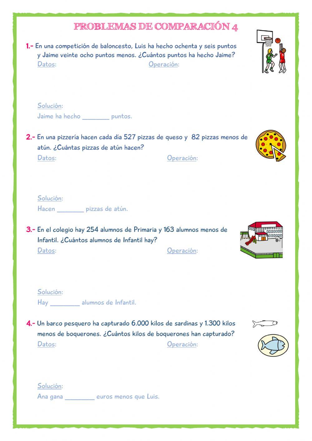 Problemas de comparación