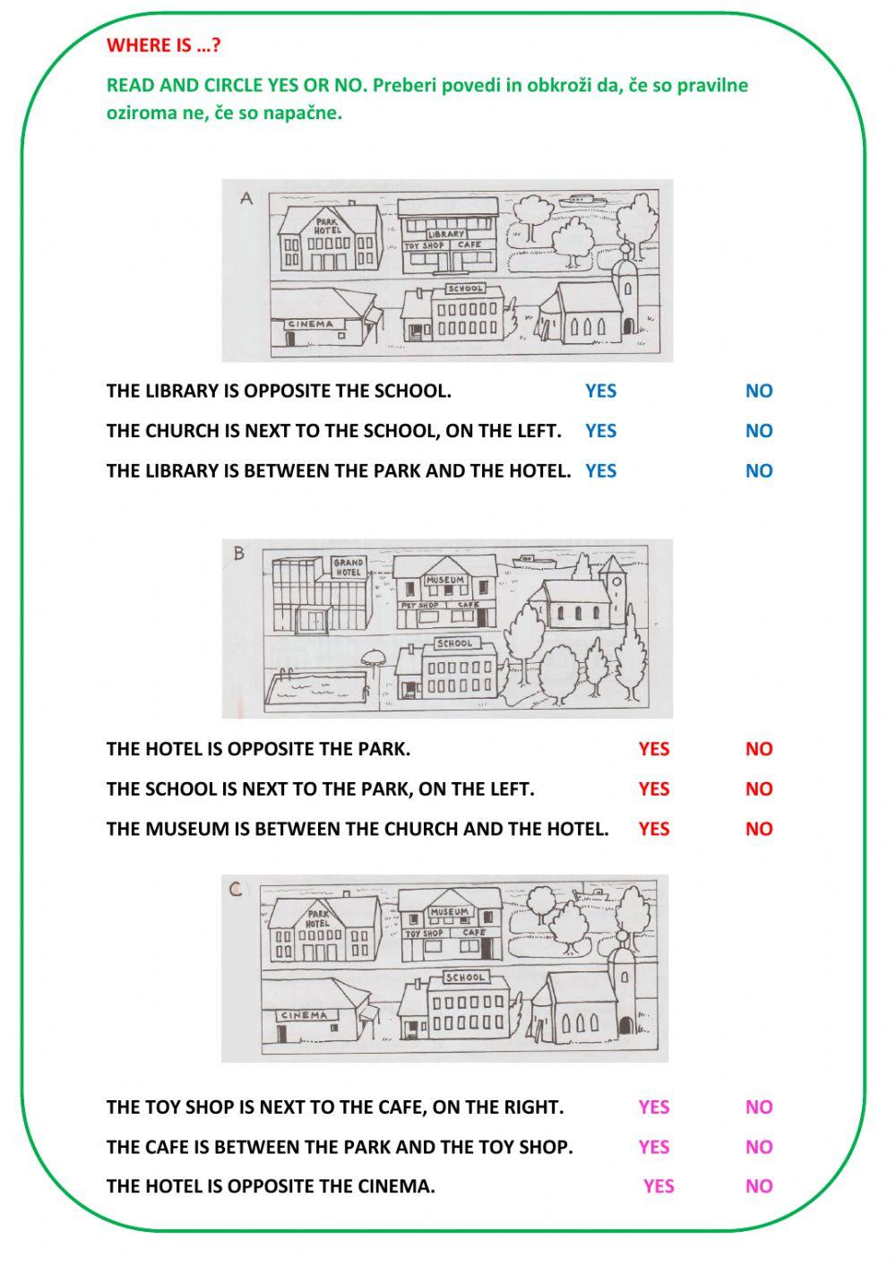 Prepositions -buildings