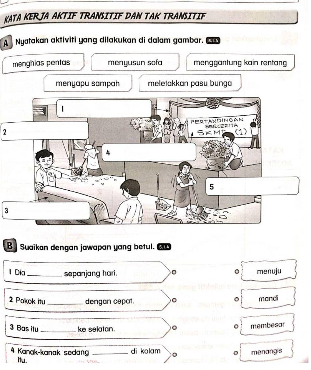 Kata kerja aktif transitif dan tak transitif