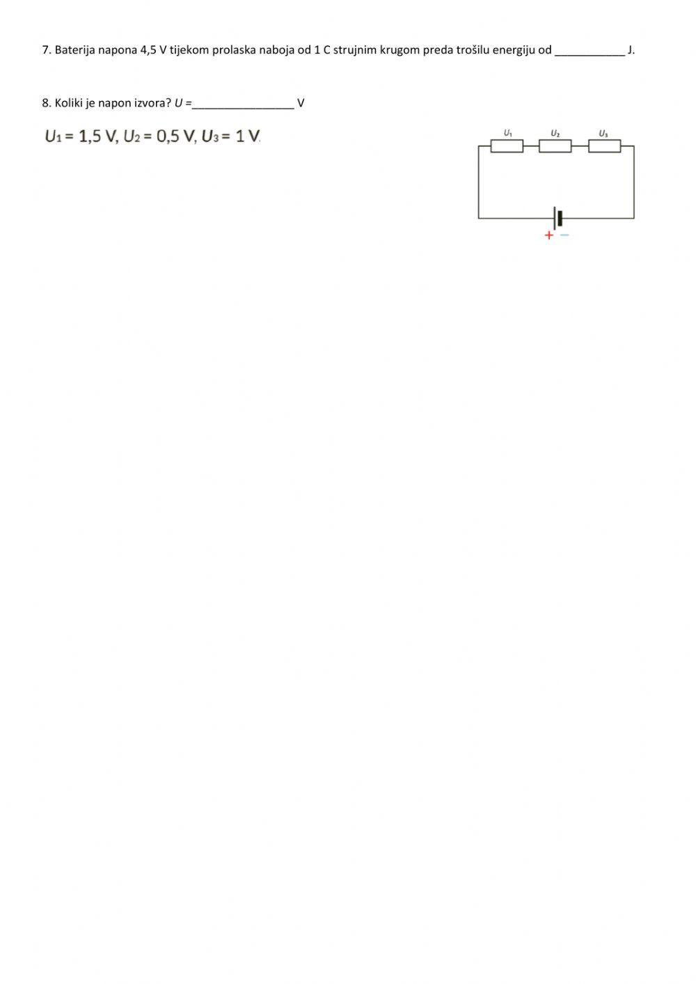 Struja, napon-ponavljanje