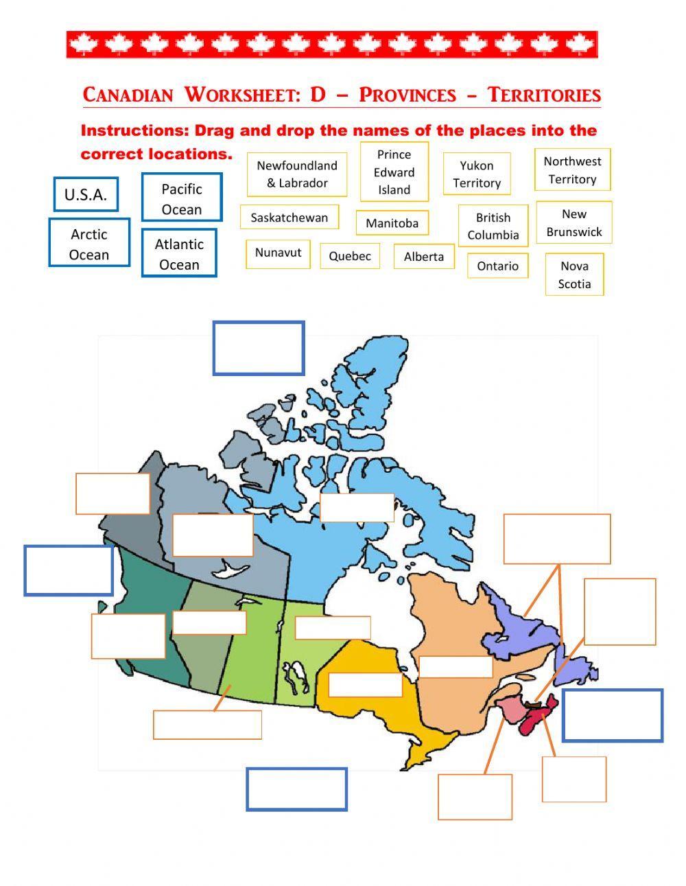 Canada Provinces and Capital Cities