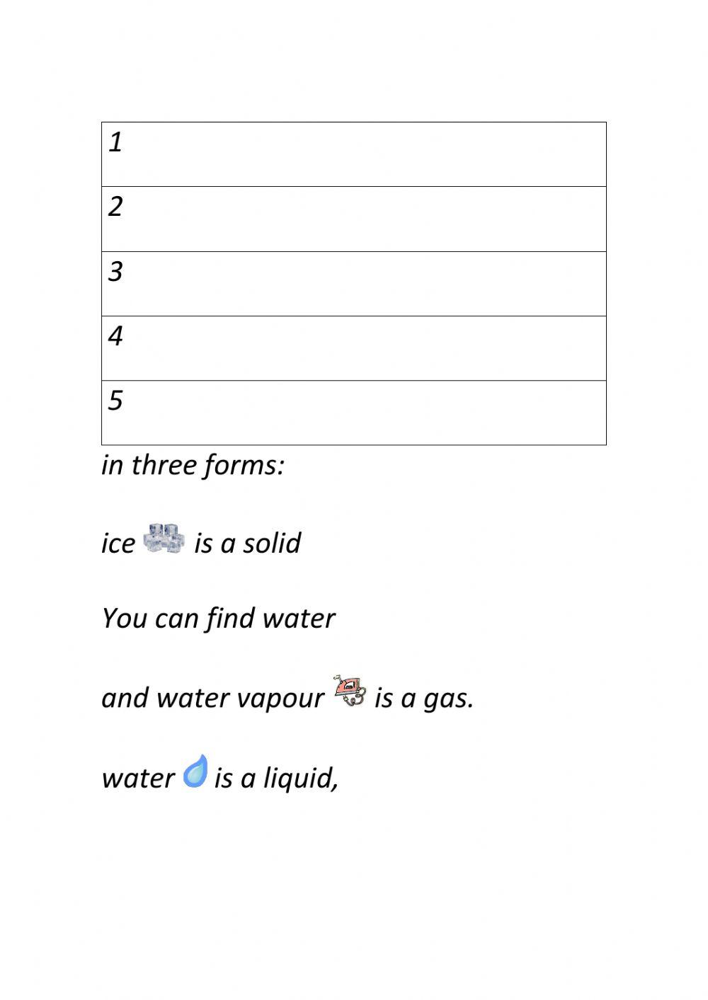 Stages of water