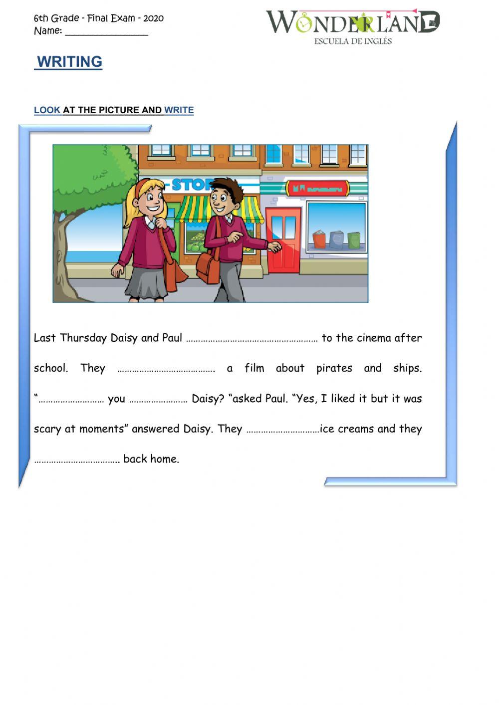 Writting - 6th Grade Exam 2020