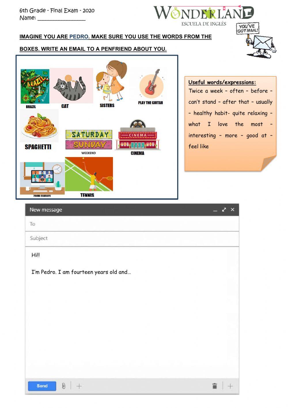 Writting - 6th Grade Exam 2020