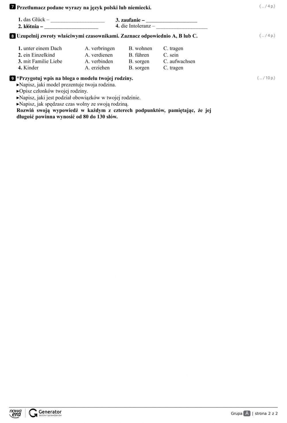 Familie, Hauspflichten