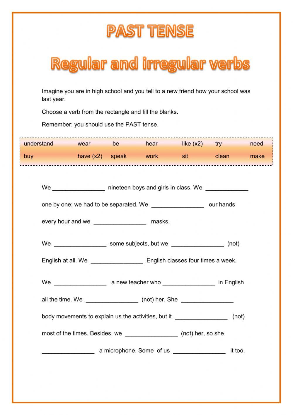 Regular and irregular verbs