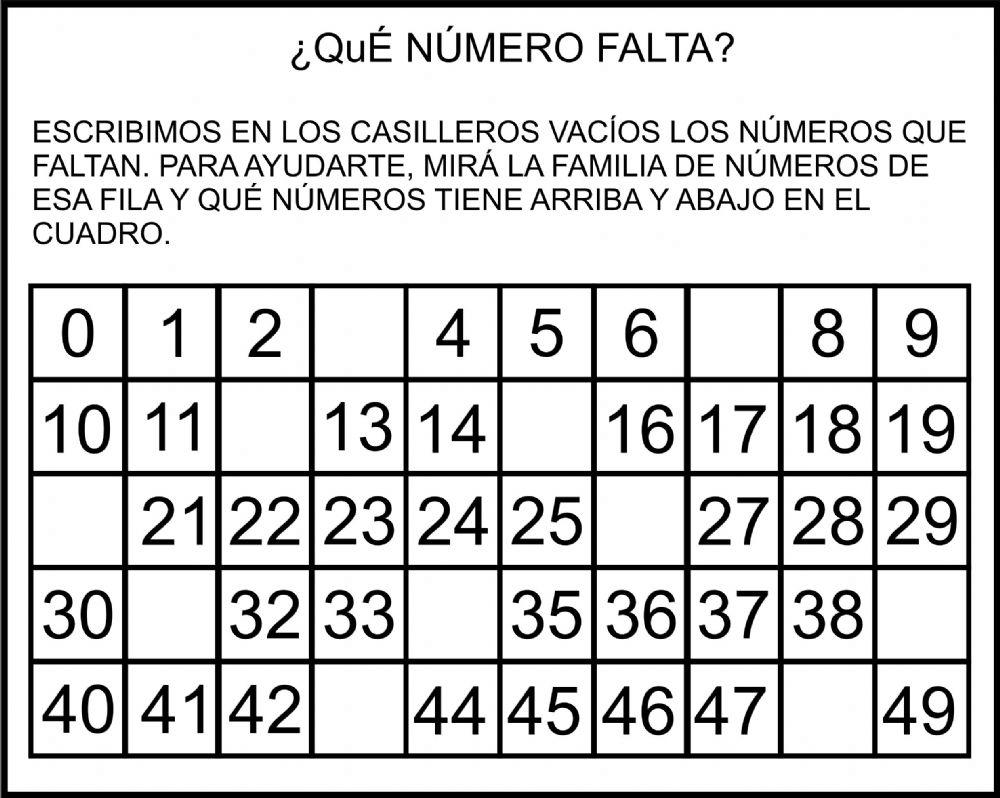 Completamos los números