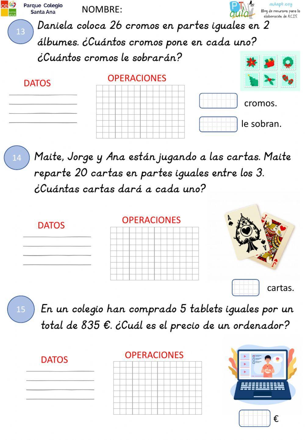 Problemas 4º primaria bloque 2 Problemas 4º primaria bloque 2
