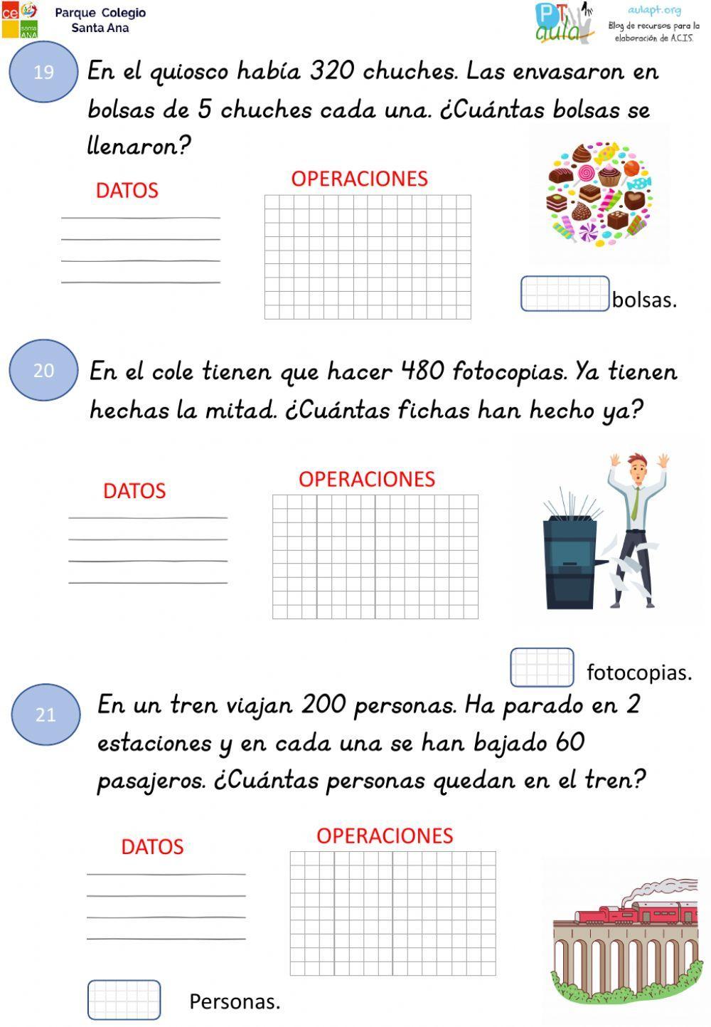 Problemas 4º primaria bloque 4