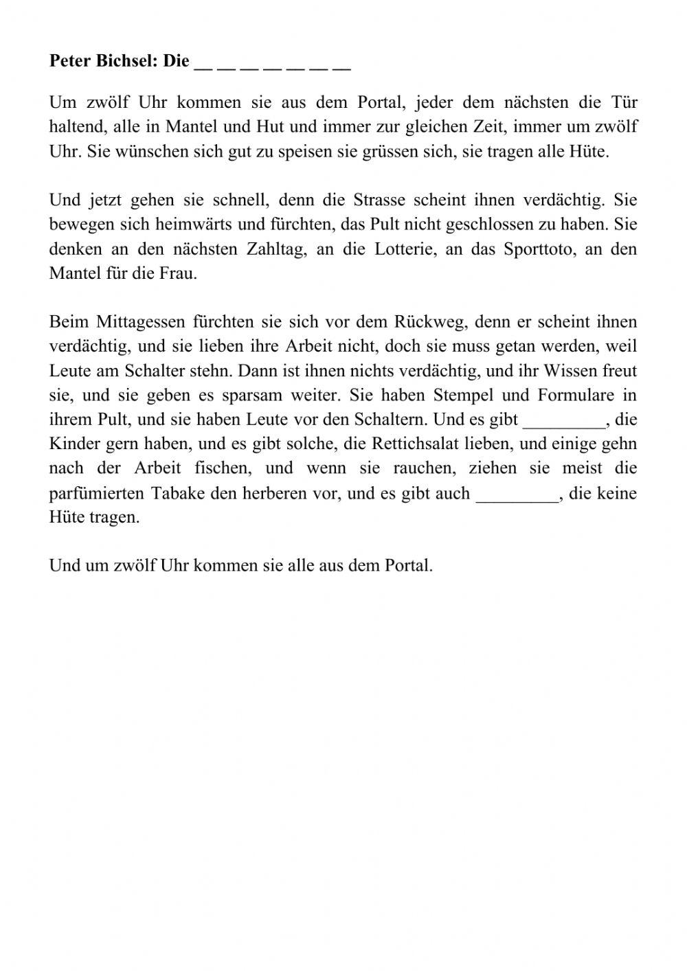 Peter Bichsel: Die Beamten