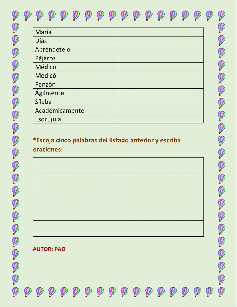 Clases de palabras según el acento Clases de palabras según el acento