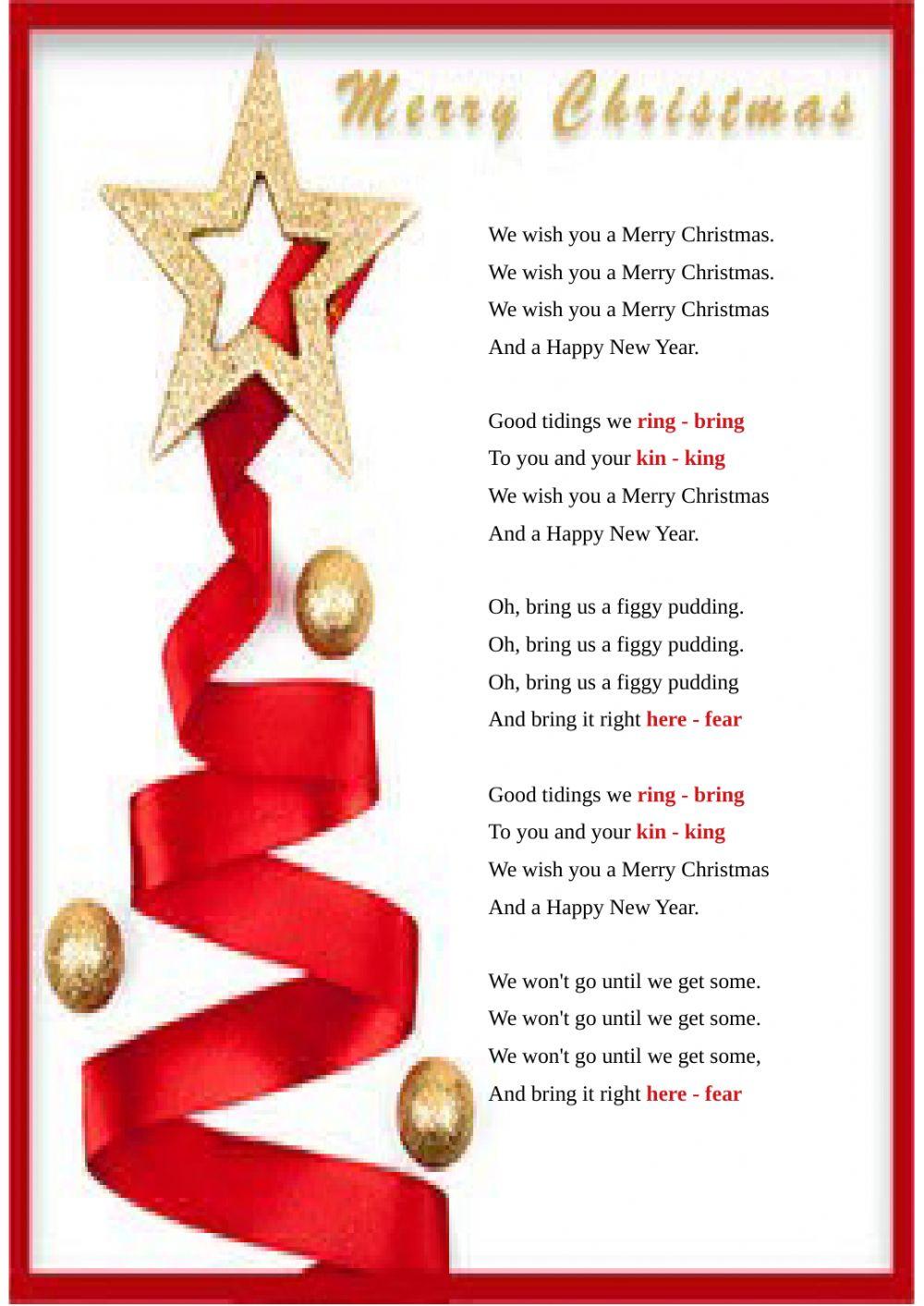 We wish you a Merry Xmas - song