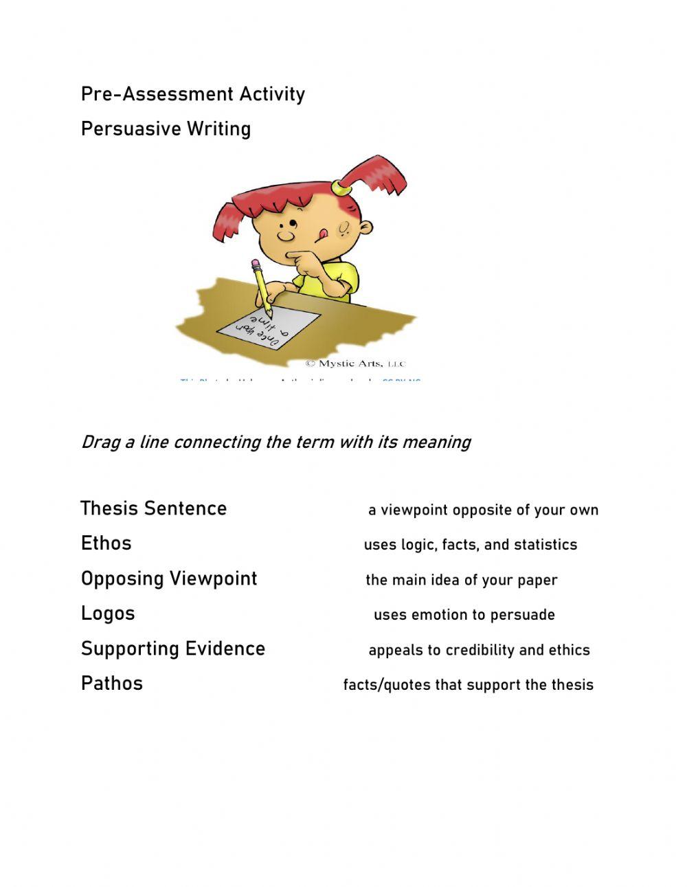 Pre-Assessment Persuasive Writing