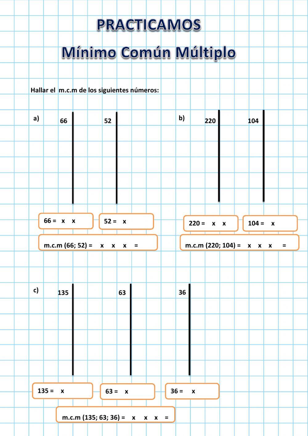 Mínimo común múltiplo
