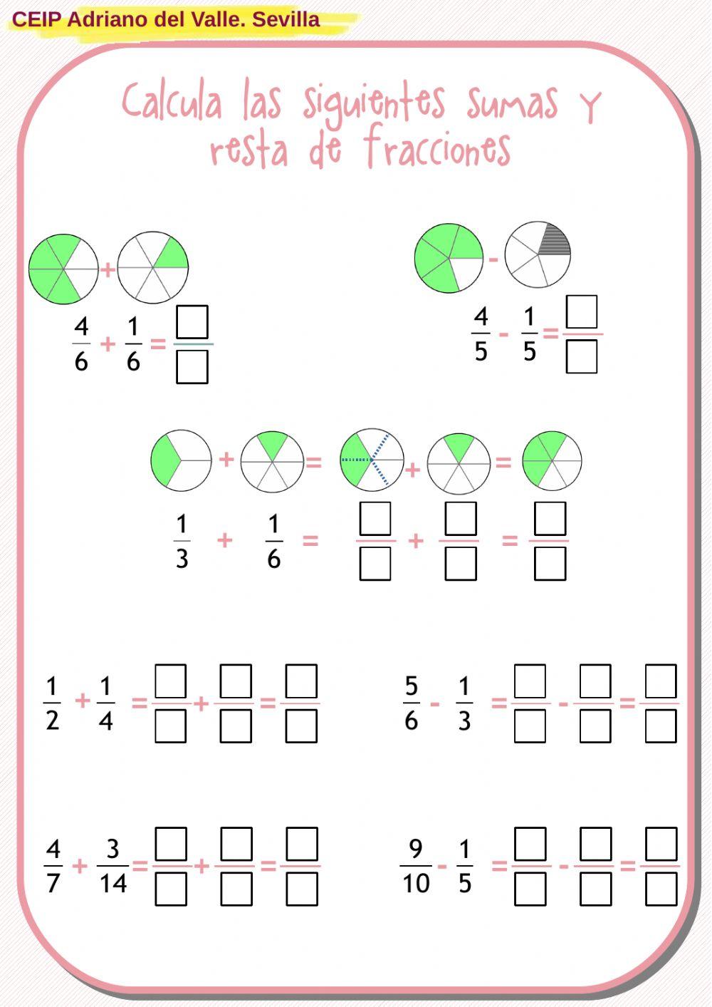 Sumas y restas con fracciones.V1