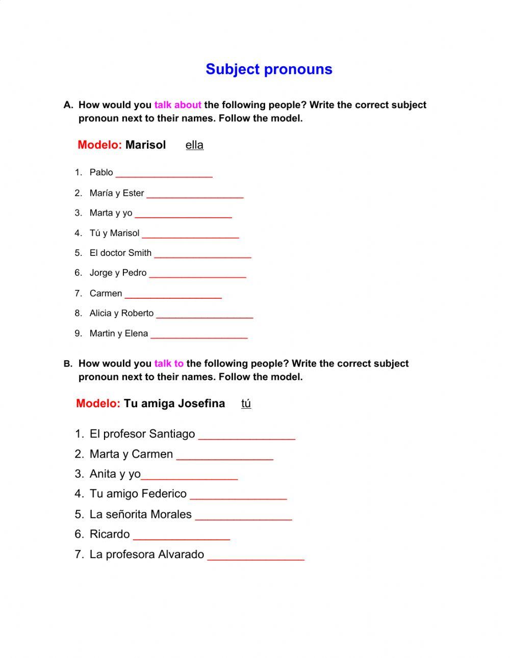 Los Pronombres Personales