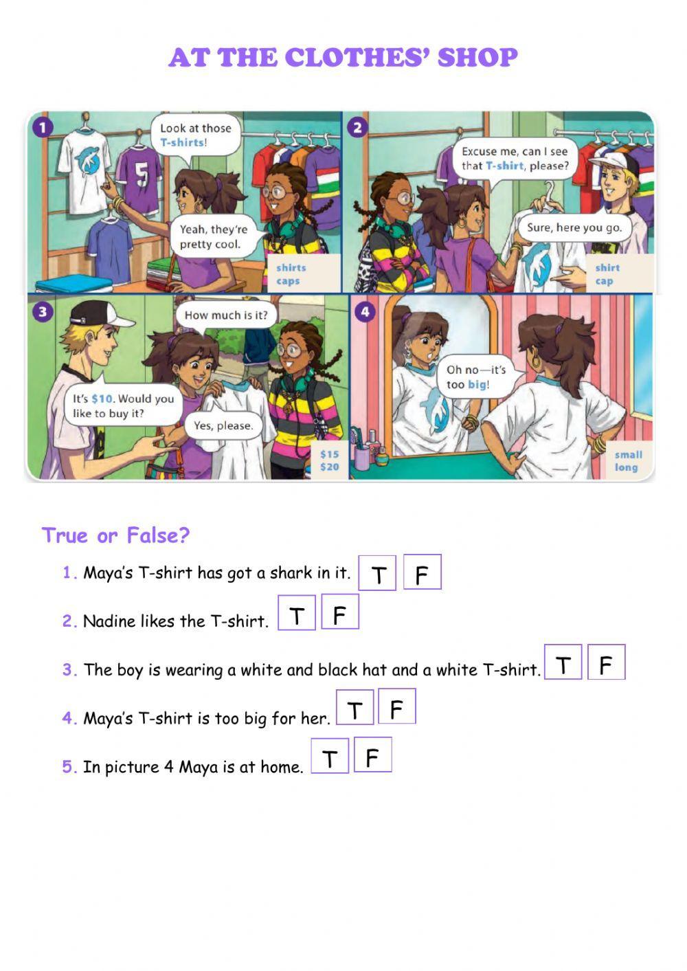 At the clothes' shop