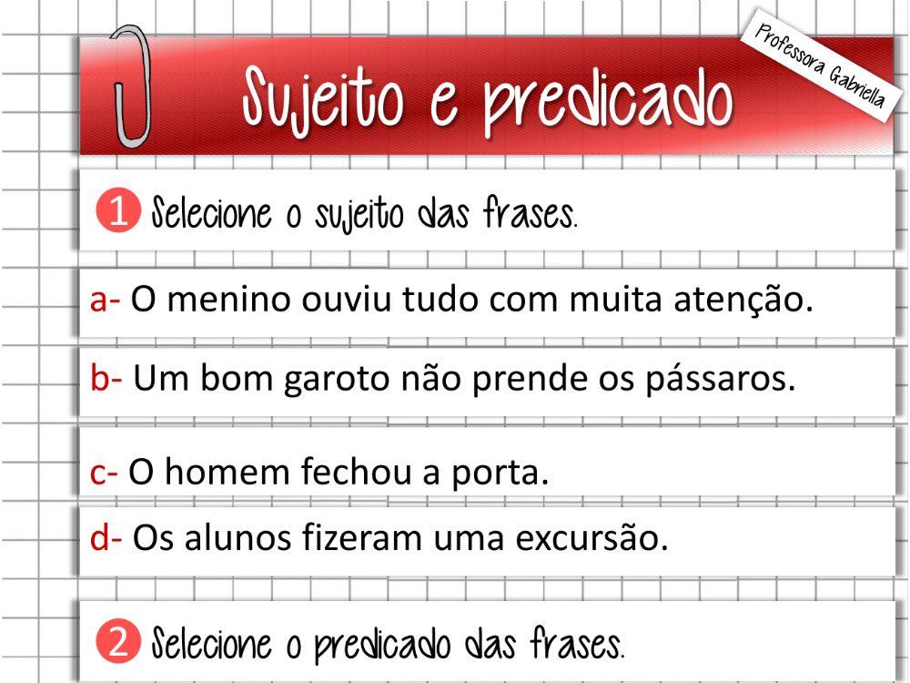 Sujeito e predicado
