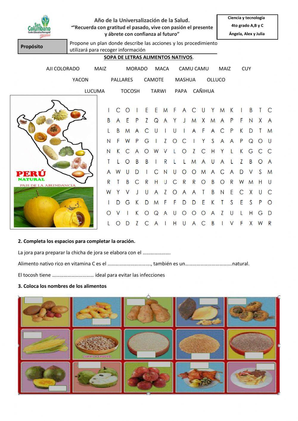 Alimentos nativos del Perú