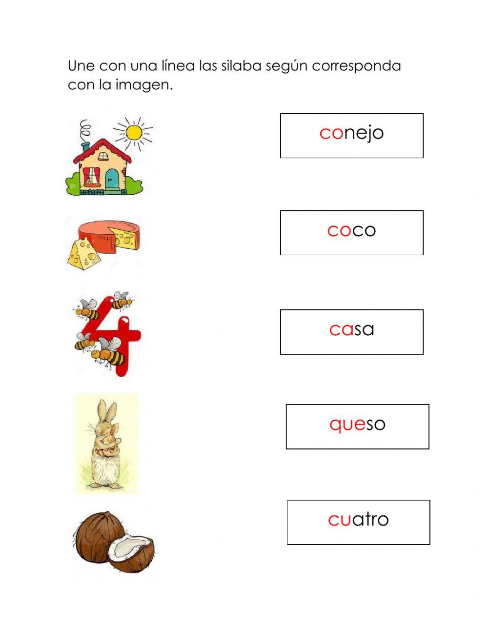 Silabas ca, co , cu, que , qui