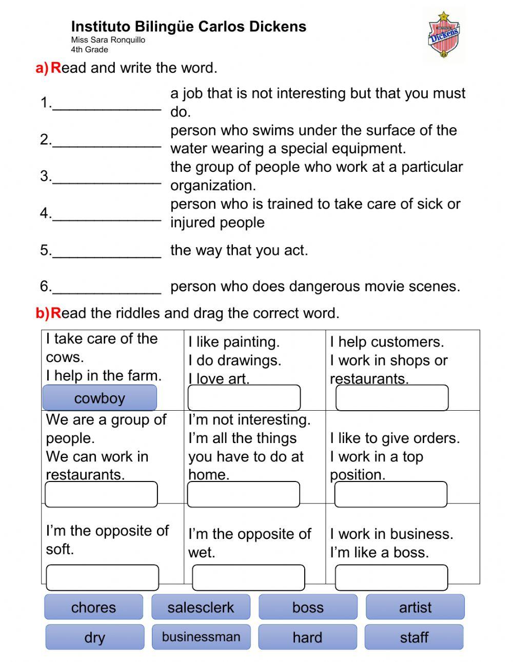 Vocabulary Practice - November 3rd