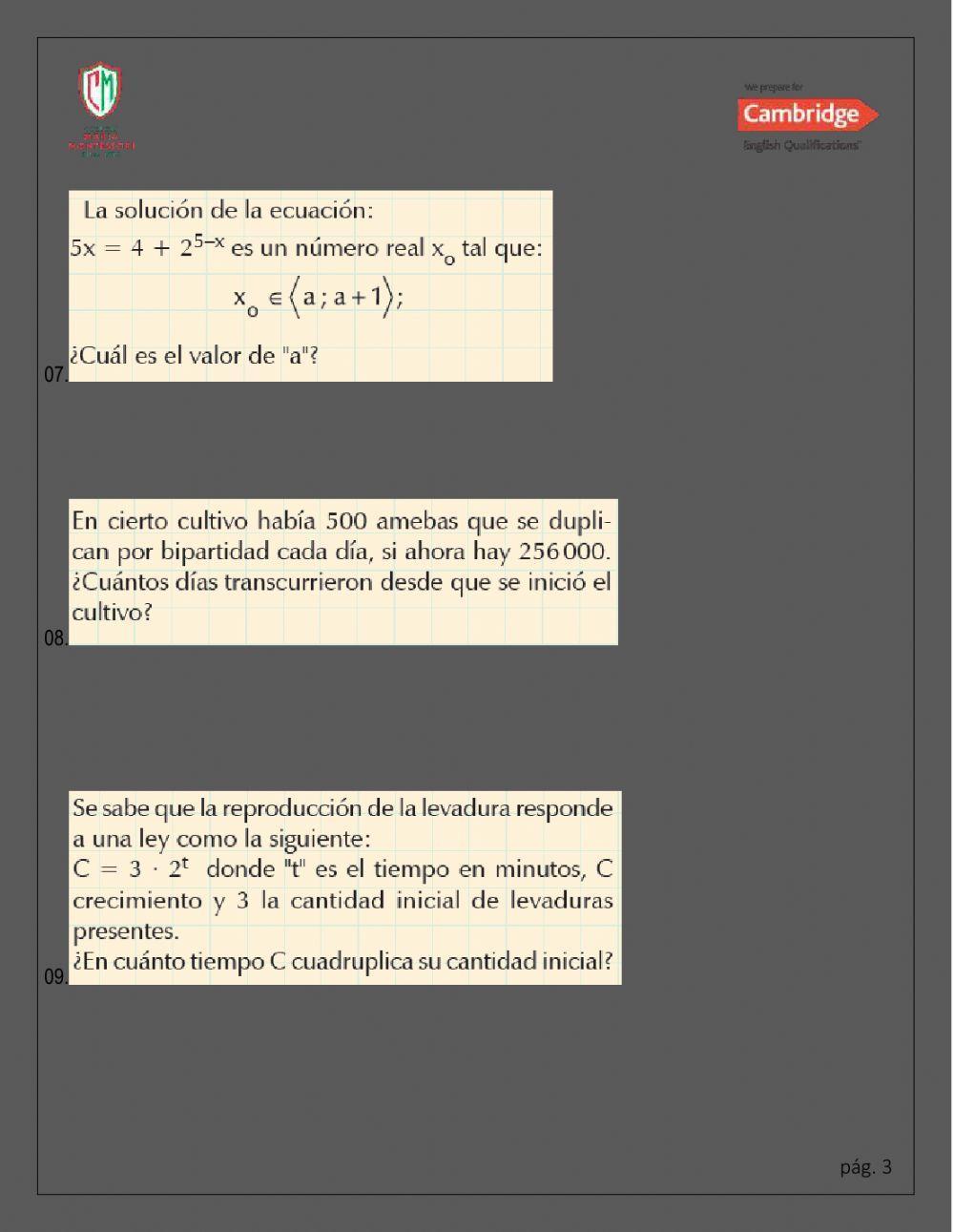 Función exponencial y logarítmica