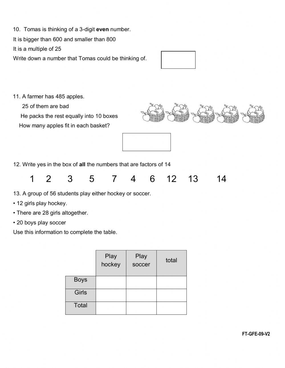 Final test review fourth grade