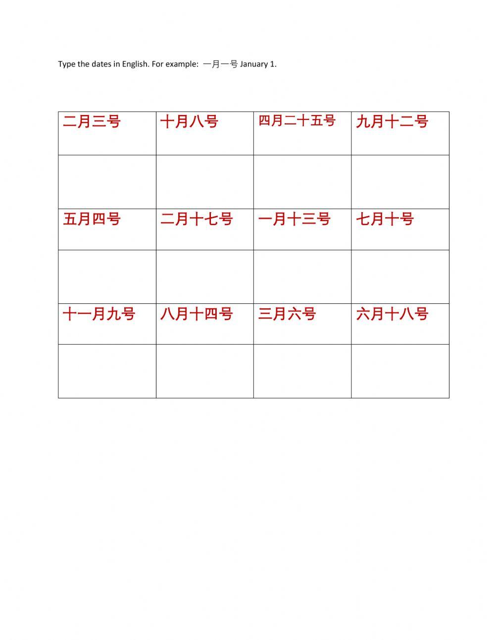 Dates Practice