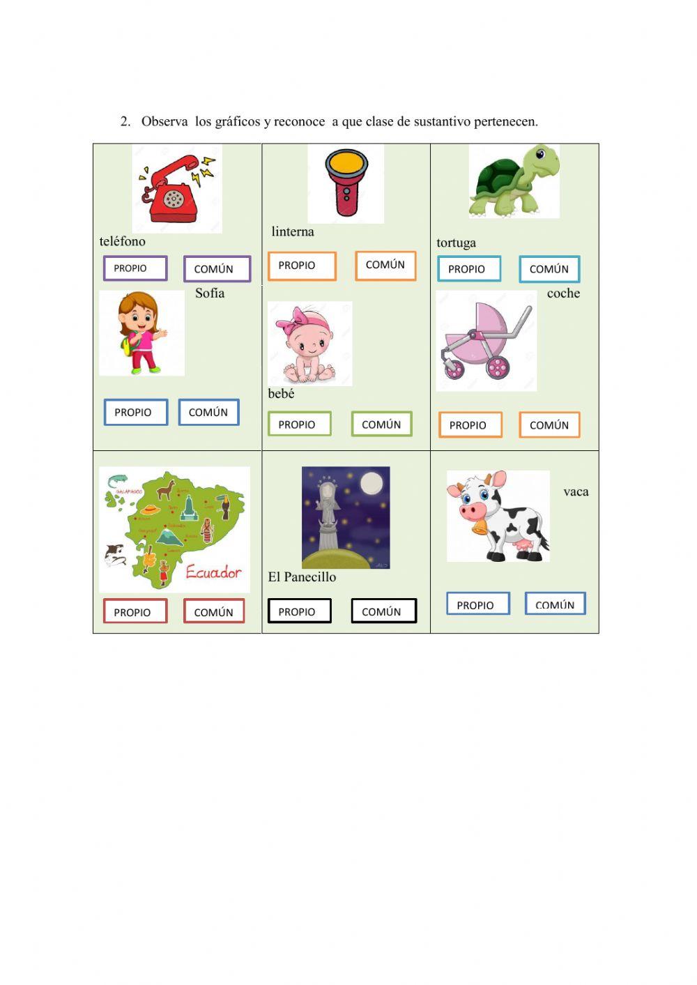 Sustantivos propios y comunes