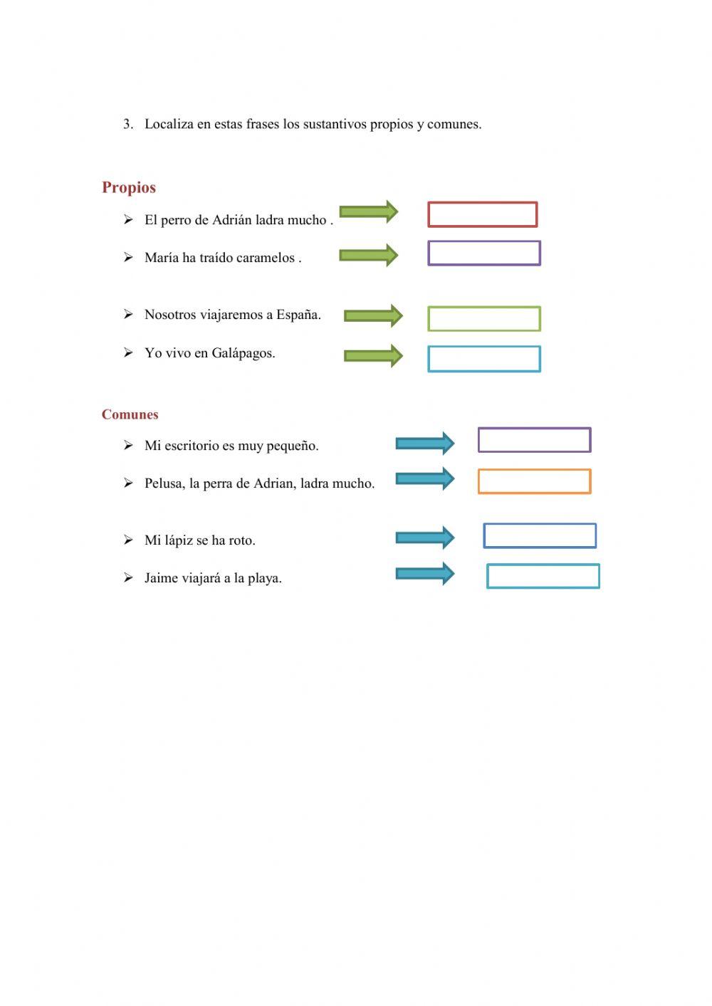 Sustantivos propios y comunes