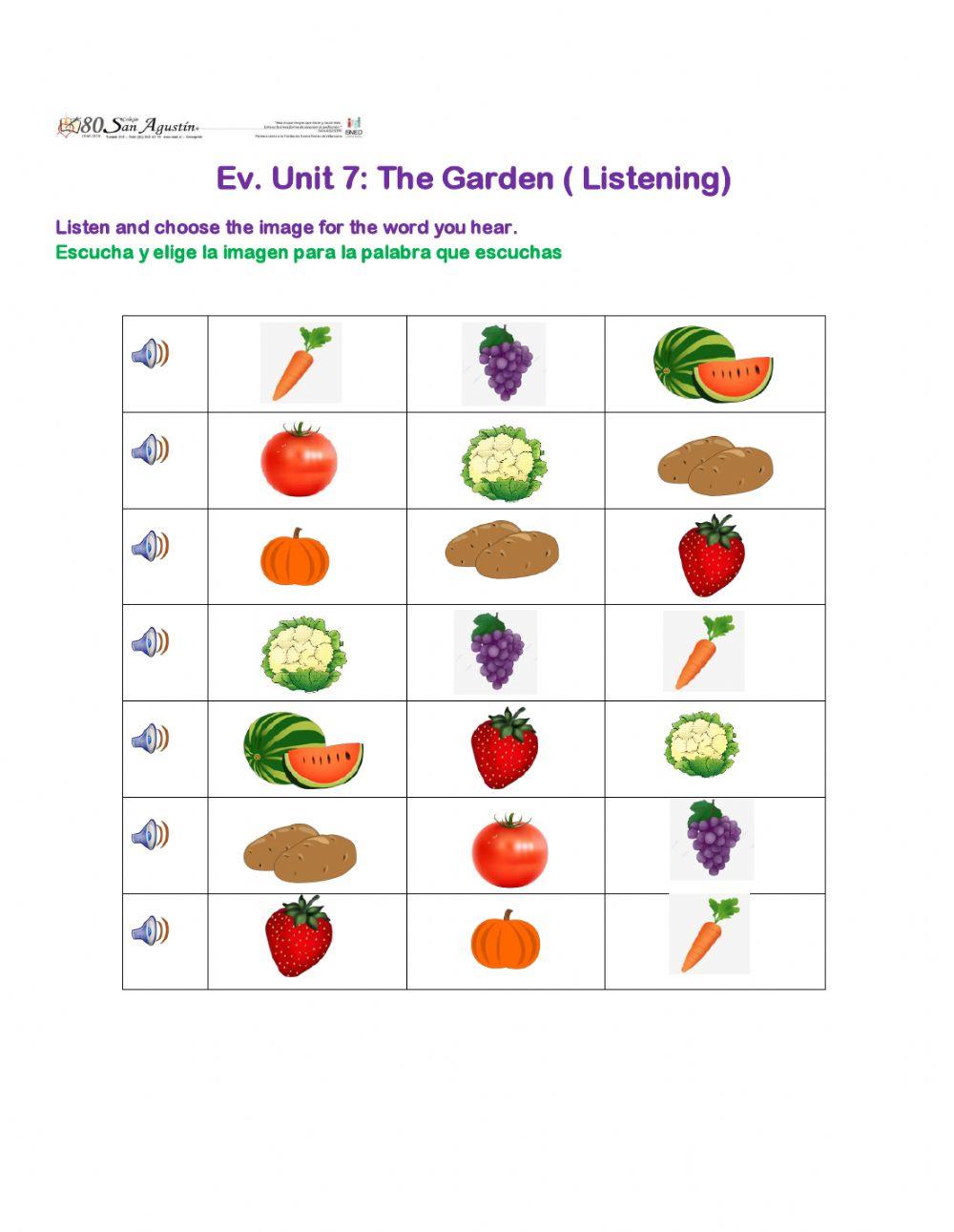 Ev Unit 7 The garden Listening